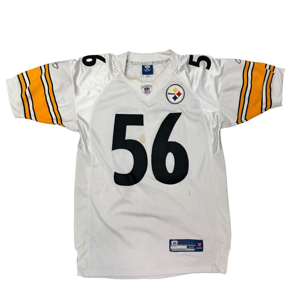 Reebok NFL Pittsburgh Steelers LaMarr Woodley 56 Stitched Jersey White Size 48
